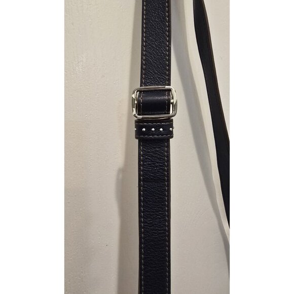 Brighton Vintage Navy Leather Crossbody Bag Embossed Detail & Adjustable Strap - Picture 7 of 16